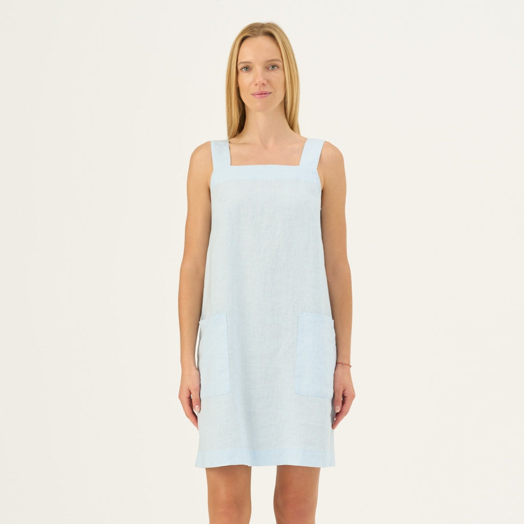 baby blue linen dress Fughetta Midi dress