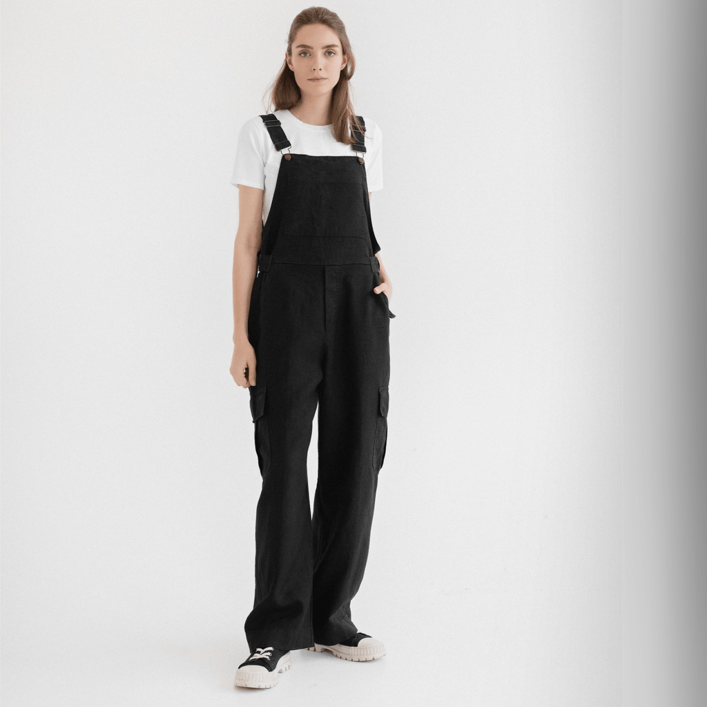 Black Linen Elm Overalls – Linen Tales Global