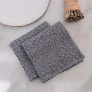 Set of 2 Ash Linen Dishcloths 