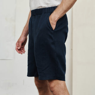 Bilberry Blue Linen Cumin Shorts 2 