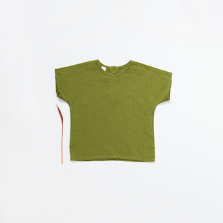 Kids Green Linen Wood Grouse T-shirt 10
