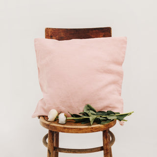 Misty Rose Washed Linen Cushion Cover 