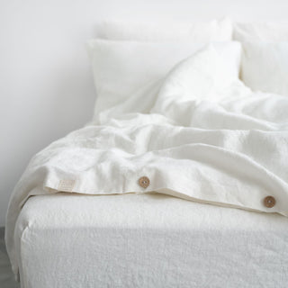 White Washed Linen Duvet Cover Set 