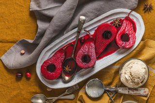 Savor the Flavors: Cozy Red Wine Spiced Poached Pears with a Berry Twist - Linen Tales Global 