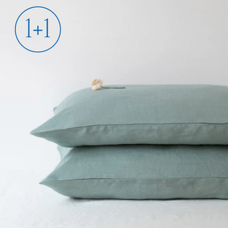 Green Milieu Linen Pillowcase 1