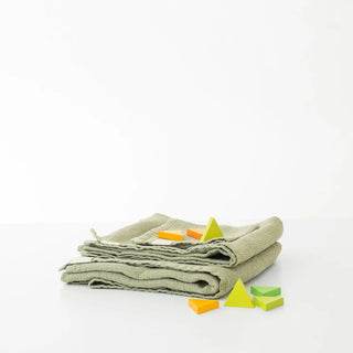 Kids Sage Linen Fine Waffle Towel 