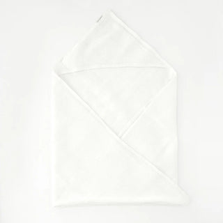 Kids White Linen Fine Waffle Hooded Towel 