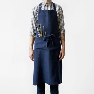 Navy Linen Chef Apron 