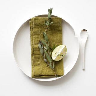 Moss Green Linen Napkins Set of 2 