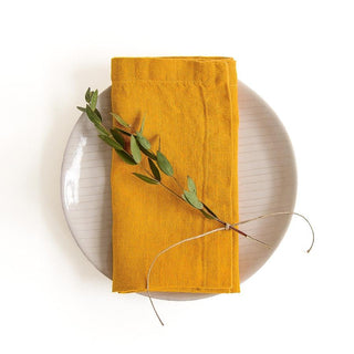 Mustard Linen Napkins Set of 2 