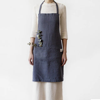 Dark Grey Linen Daily Apron 