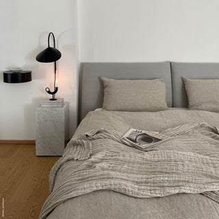 Melange Washed Soft Linen Pillowcase In Modern Bedroom 3