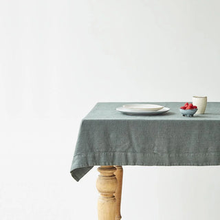 Forest Green Linen Tablecloth 