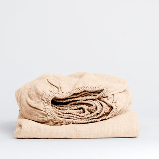 Brazilian Sand Linen Fitted Sheet 