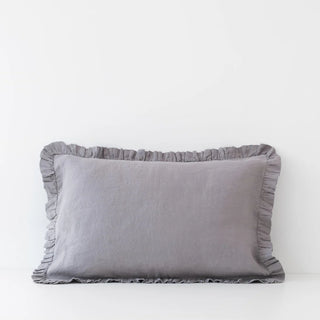 Ash Linen Pillowcase with Frills 