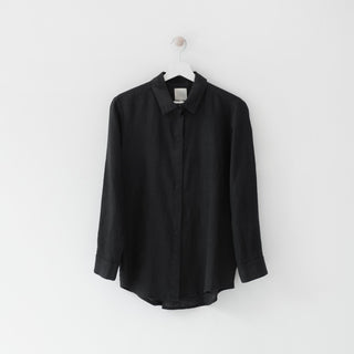 Black Linen Azalea Shirt 2