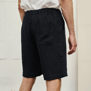 Black Linen Cumin Shorts 3