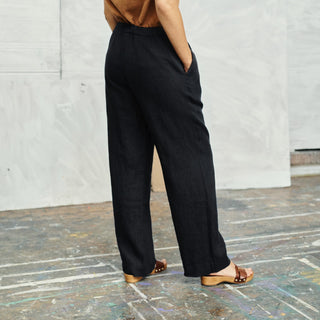 Black Linen Willow Trousers 2