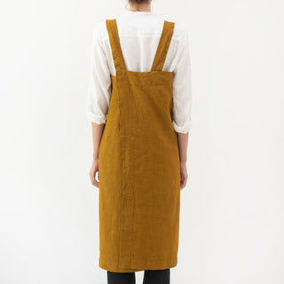 Bronze Linen Pinafore Apron 3