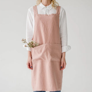 Cafe Creme Linen Crossback Apron 