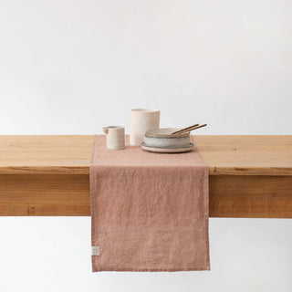 Cafe Creme Lightweight Linen Table Runner 