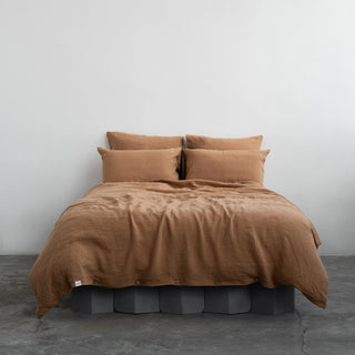 Camel Washed Linen Duvet Cover Set 