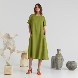 Cardamom Seed Linen Speedwell Dress 