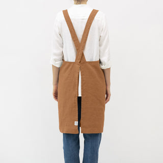 Clay Linen Crossback Apron 3