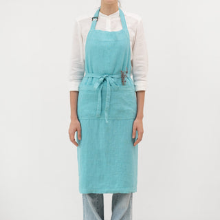 Coastal Blue Linen Chef Apron 1