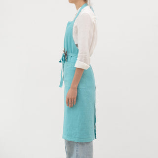 Coastal Blue Linen Chef Apron 2