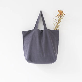 Dark Grey Linen Big Bag 