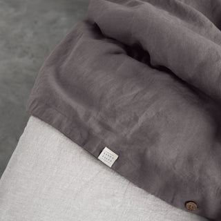 Dark Grey Linen Duvet Cover Set 6