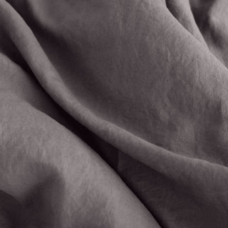 Dark Grey Linen Duvet Cover Set 11