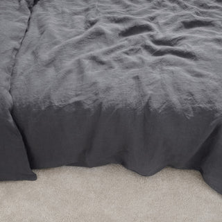 Dark Grey Linen Duvet Cover Set 3