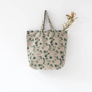 Eucalyptus on Natural Linen Big Bag 