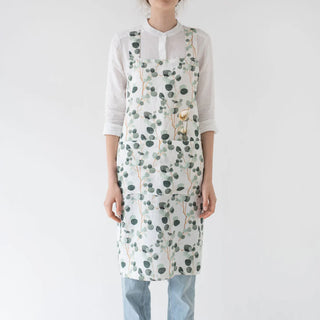 Eucalyptus Linen Crossback Apron 