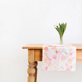 Floral Linen Table Runner 