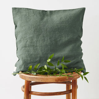 Forest Green Linen Cushion Cover 