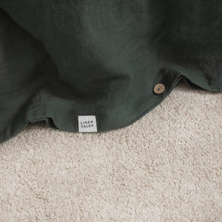 Forest Green Linen Duvet Cover 3