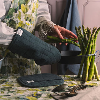 Forest Green Linen Potholder 