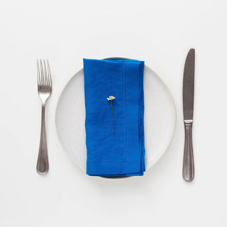 French Blue Linen Napkins Set of 2 