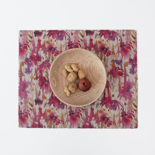 Fuchsia Flowers on Natural Linen Placemat 2