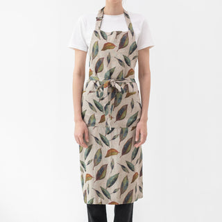 Golden Fall on Natural Linen Chef Apron 1