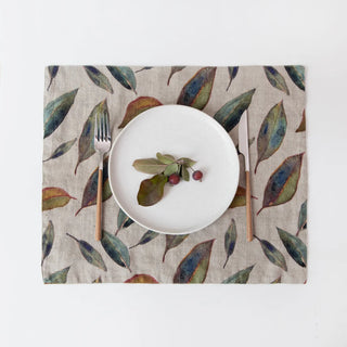 Golden Fall on Natural Linen Placemat 