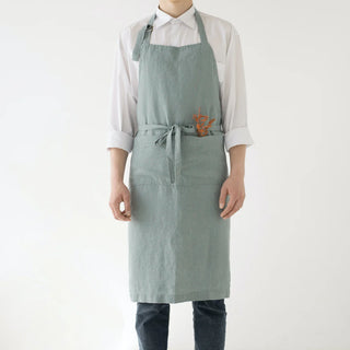 Green Milieu Linen Chef Apron 