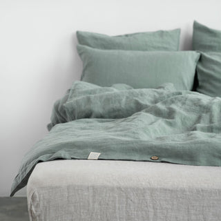 Green Milieu Linen Duvet Cover Set 4