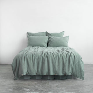 Green Milieu Washed Linen Duvet Cover Set 