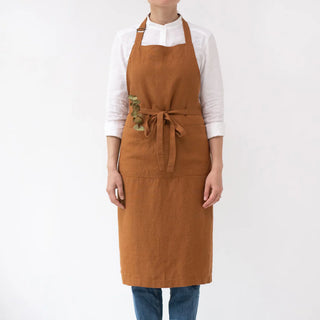 Hazelnut Linen Chef Apron 