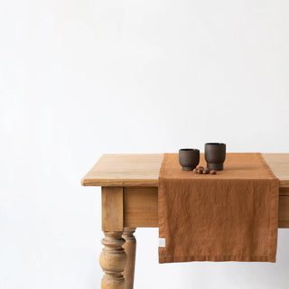 Hazelnut Linen Table Runner 