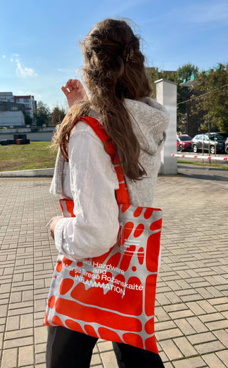 Orange Linen & Cotton Tote Bag 3